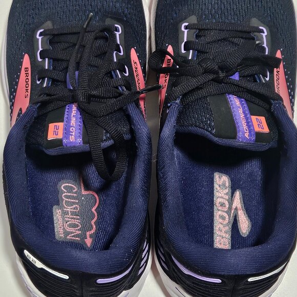 Brooks Adrenaline GTS 22 Women’s 9W Running Shoes Navy Pink - Picture 8 of 10